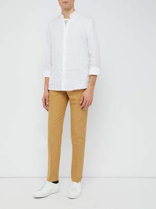 Incotex Slim Fit Linen And Cotton Blend Chinos - Mens - Tan