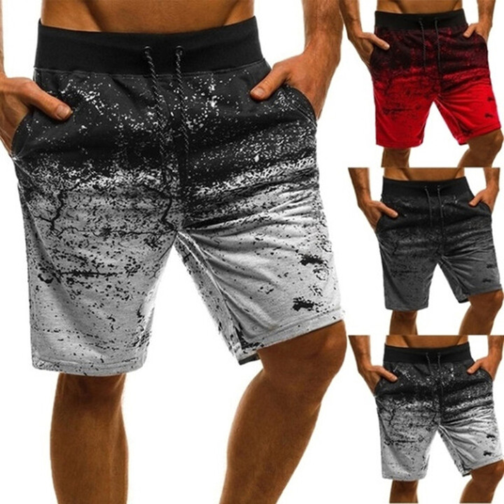 NONE 2023 Fashion Men Casual Shorts Fashion Printed Joggers Short Sweatpants Summer Drawstring Hip Hop Slim Workout Shorts Outside