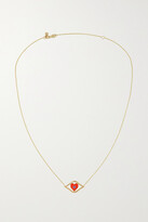 Thumbnail for your product : Sydney Evan Chance Heart 14-karat Gold, Enamel And Amethyst Necklace - one size