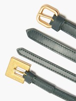 Thumbnail for your product : Jacquemus Braided Double-strap Leather Pouch Belt - Khaki