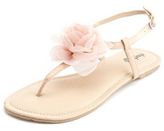 Thumbnail for your product : Charlotte Russe Chiffon Blossom T-Strap Sandal