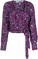 Thumbnail for your product : IRO Abstract-Print Long-Sleeve Cropped Blouse