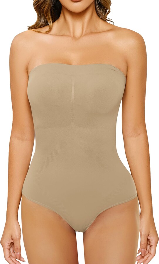 HOMETA Strapless Bodysuit for Women Tummy Control Shapewear Seamless  Sculpting Thong Body Shaper Tank Top, Black, Medium : : Clothing,  Shoes & Accessories