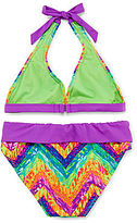 Thumbnail for your product : JCPenney Breaking Waves Tie-Dye Chevron Bikini - Girls 7-16