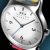 Thumbnail for your product : d&a - Handshake Vegan Leather & Recycled Steel Swiss Watch Satin Silver & Blue Burlington Women