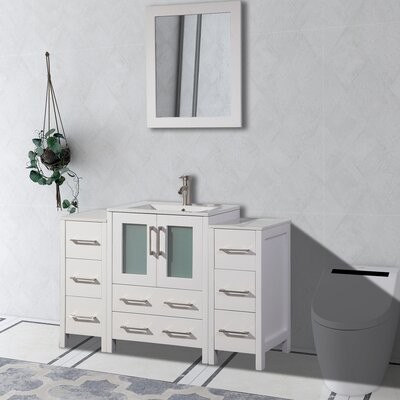 Single Bathroom Vanity Set, Karson 42 Single Bathroom Vanity Set With Mirror