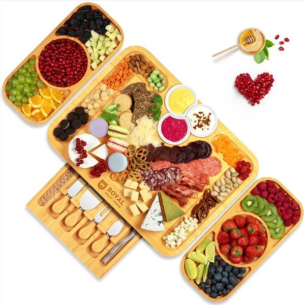 Royal Craft Wood RoyalCraftWoodBambooCheeseBoardandKnifeSet