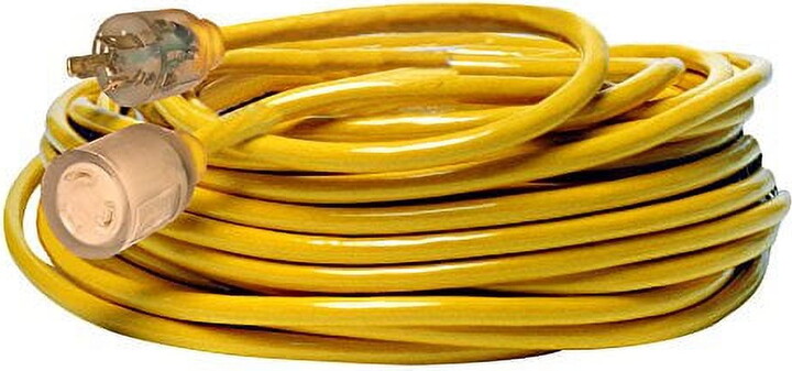 Yellow Jacket 2992 10/3 Extra Heavy-Duty 20-Amp Premium SJTW Contractor Extension Cord with Lighted T-Blade Plug, 100-Feet