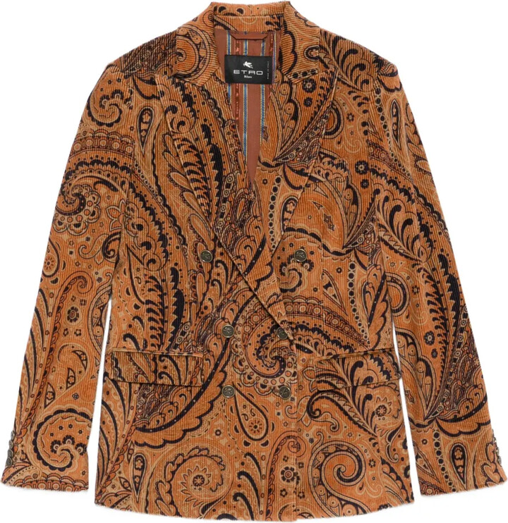 Etro Paisley-Print Double-Breasted Blazer