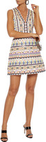 Thumbnail for your product : Alice + Olivia Patty Flared Embellished Cotton Mini Dress
