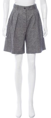 Jil Sander Navy Wool-Blend Herringbone Shorts w/ Tags