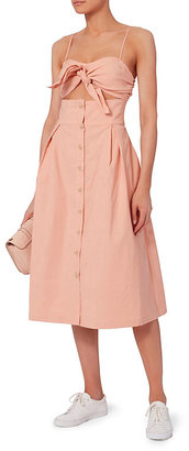 Sea Pink Tie-Front Cutout Dress