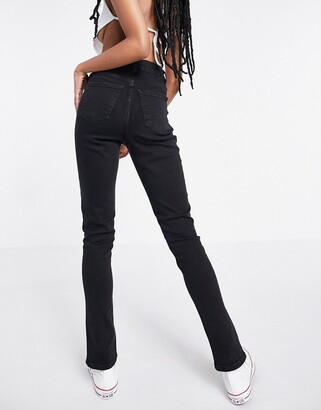 New Look Curves Black Coated Leather-Look Mid Rise Lift & Shape Emilee  Jeggings