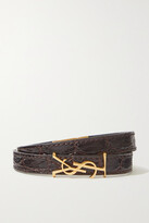 Thumbnail for your product : Saint Laurent Croc-effect Leather And Gold-tone Bracelet - Brown