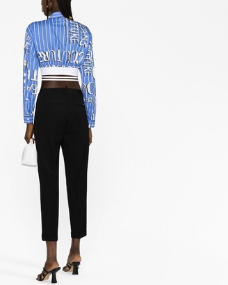 Versace Jeans Couture Logo-Print Cropped Shirt