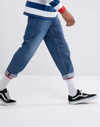 ASOS Skater Jeans In Vintage Dark Wash Blue