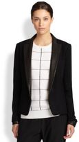 Thumbnail for your product : Theory Leandria Leather-Trimmed Blazer