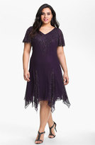 Thumbnail for your product : J Kara Beaded Godet Dress (Plus Size)