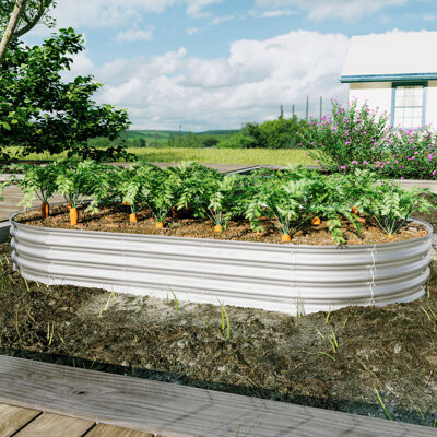 Arlmont & Co. 1ft Galvanized Raised Garden Bed Kit - Heavy Duty Outdoor Planter for Vegetables Flowers & Herbs Rust-Resistant Modular Design Easy Assembly