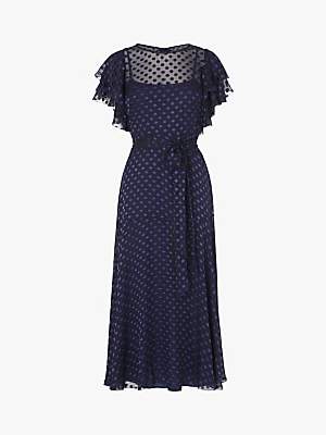Lk Bennett L K Bennett Ello Tie Waist Dress Midnight Shopstyle