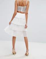 Thumbnail for your product : PrettyLittleThing Frill Tiered Midi Skirt