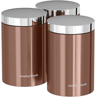 Morphy Richards Accents Set of 3 Storage Canisters Copper