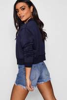 Thumbnail for your product : boohoo Crop Bomber Jacket