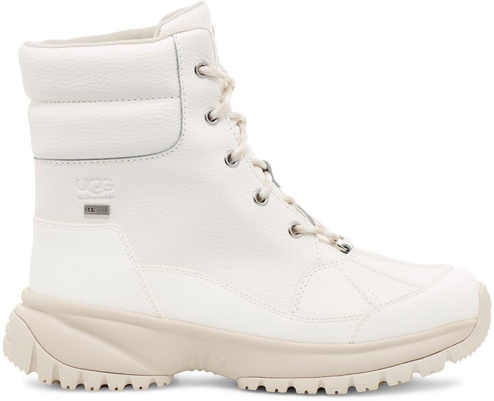 white waterproof winter boots