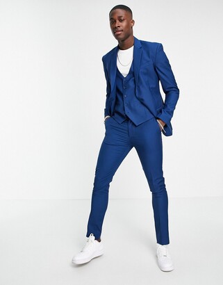 New Look skinny suit trouser in bright blue - ShopStyle