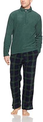 Intimo Men's Green Zipper Top Pajama Set