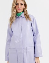 Thumbnail for your product : ASOS DESIGN patent trench coat in lilac