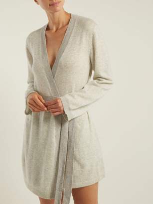 Morgan Lane - Bella Lurex Trimmed Cashmere Robe - Womens - Light Grey