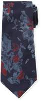 Giorgio Armani Watercolor Floral Silk Tie, Blue