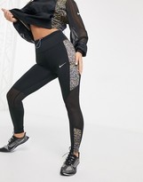 Thumbnail for your product : Nike Running Fast cropped leggings in black and orange