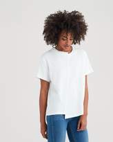 Thumbnail for your product : 7 For All Mankind Short Sleeve Splice Crop Tee in White