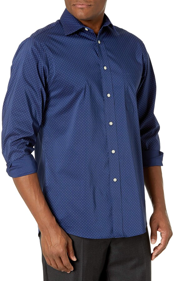 Chaps Men's Dress Shirt Regular Fit Stretch Collar Print - ShopStyle