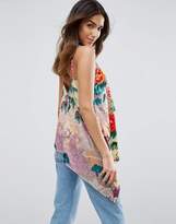 Thumbnail for your product : ASOS DESIGN Asymmetric Cami with Scarf Detail in Floral