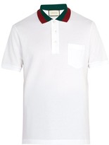Thumbnail for your product : Gucci Web-stripe Trimmed Cotton-pique Polo Shirt - White