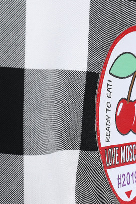 Love Moschino Appliqued Gingham Twill Bomber Jacket