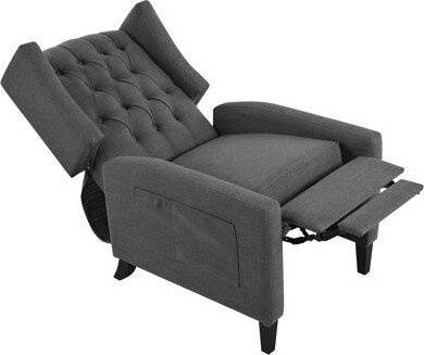 Red Barrel Studio Manual Adjustable Wingback Recliner Chair. With Foldable Side Table