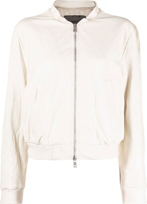 Women's White Leather Bomber Jackets | ShopStyle