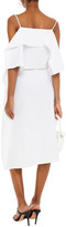 Thumbnail for your product : MM6 MAISON MARGIELA Lace-trimmed Gathered Cotton-poplin Dress