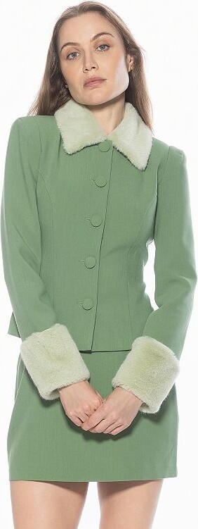 Alexia Admor Women's Faux Fur Collar & Sleeve Jacket