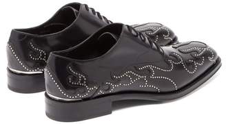 Alexander McQueen Stud Flame Leather Oxford Shoes - Mens - Black