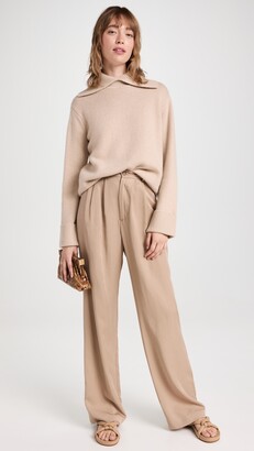Autumn Cashmere Oversized Lay Back Collar Sweater with Cuffs