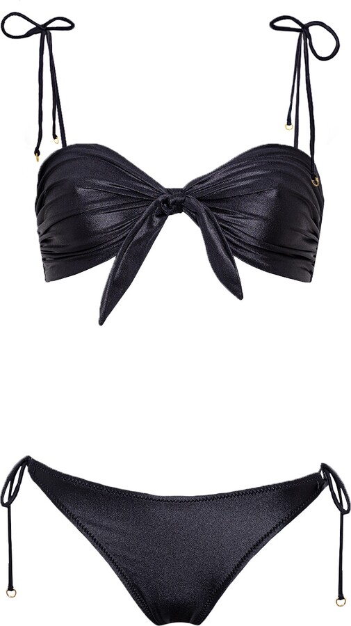 Aulala Paris Women's Miss Enthusiastic Shiny Bikini Set Black