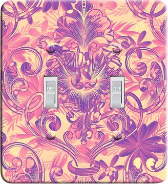 Embossi Printed Maxi Metal Girls Room Boho Falling Feathers Purple Switch Plate Light Switch  Outlet Cover L0206
