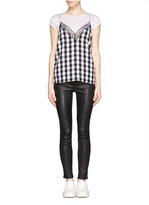 Thumbnail for your product : Nobrand 'Eve' silk check lace top