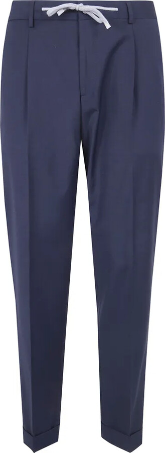 Barba Roma drawstring pleated trousers