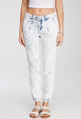 Forever 21 Contemporary Bleached Denim Joggers